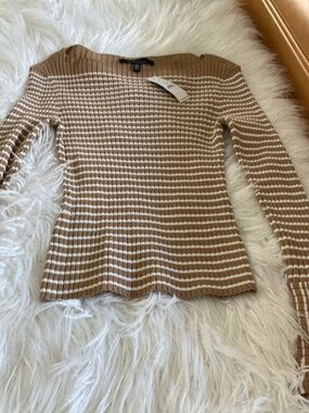 White House Black Market boat neck striped top